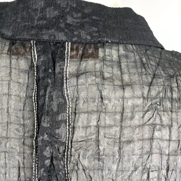 Vintage Melanie Lyne Y2K floral black crinkle gothic ruffle blouse small - Picture 2 of 6